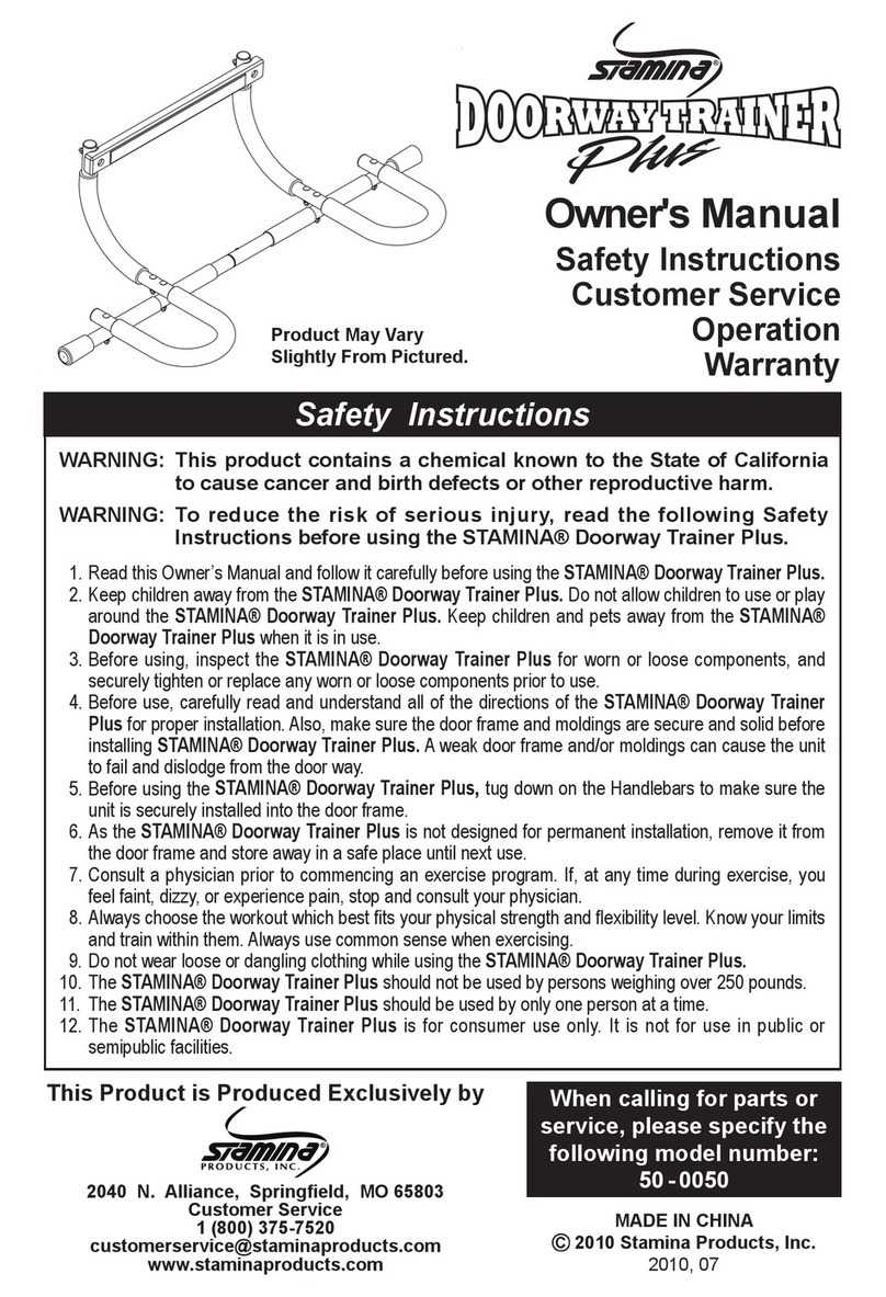 Stamina Doorway Trainer Plus User manual
