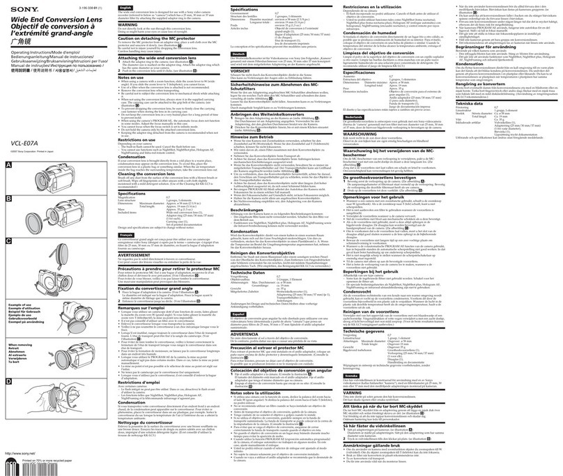 Sony VCL-E07A operating instructions Sony VCL-E07A operating instructions