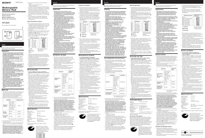 Sony NP-L90D operating instructions