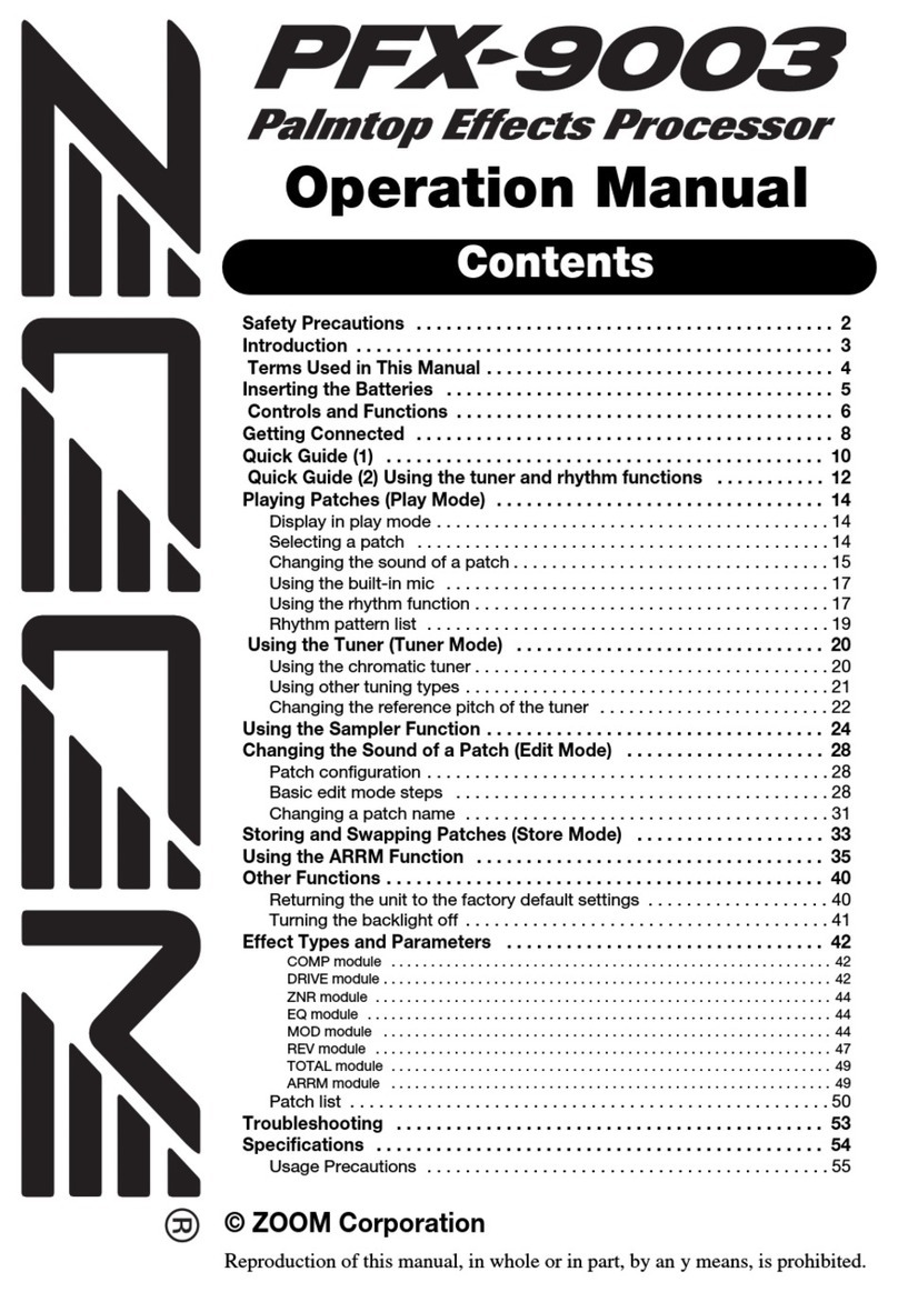 Zoom PFX-9003 Operation manual