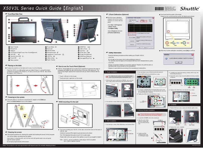 Shuttle X50V3L Series User manual