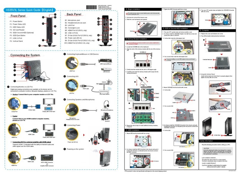 Shuttle XS35V3L Series quick guide