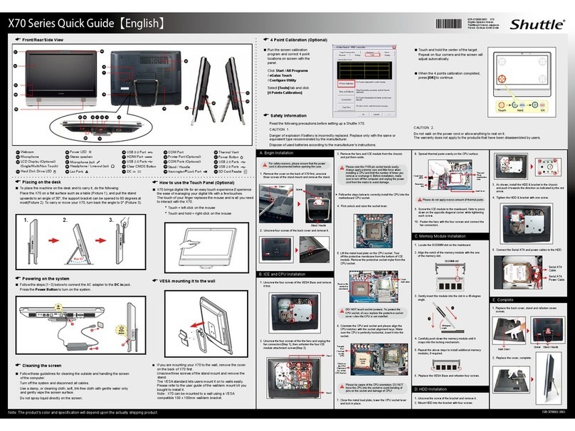 Shuttle X70 SERIES User manual