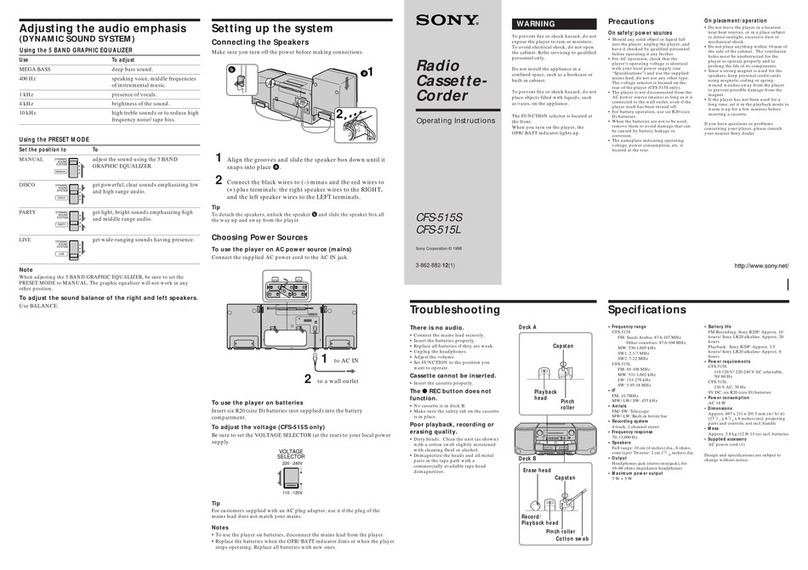 Sony CFS-515S operating instructions
