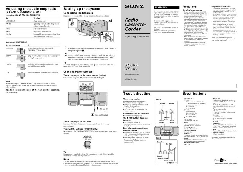 Sony CFS-616S User manual