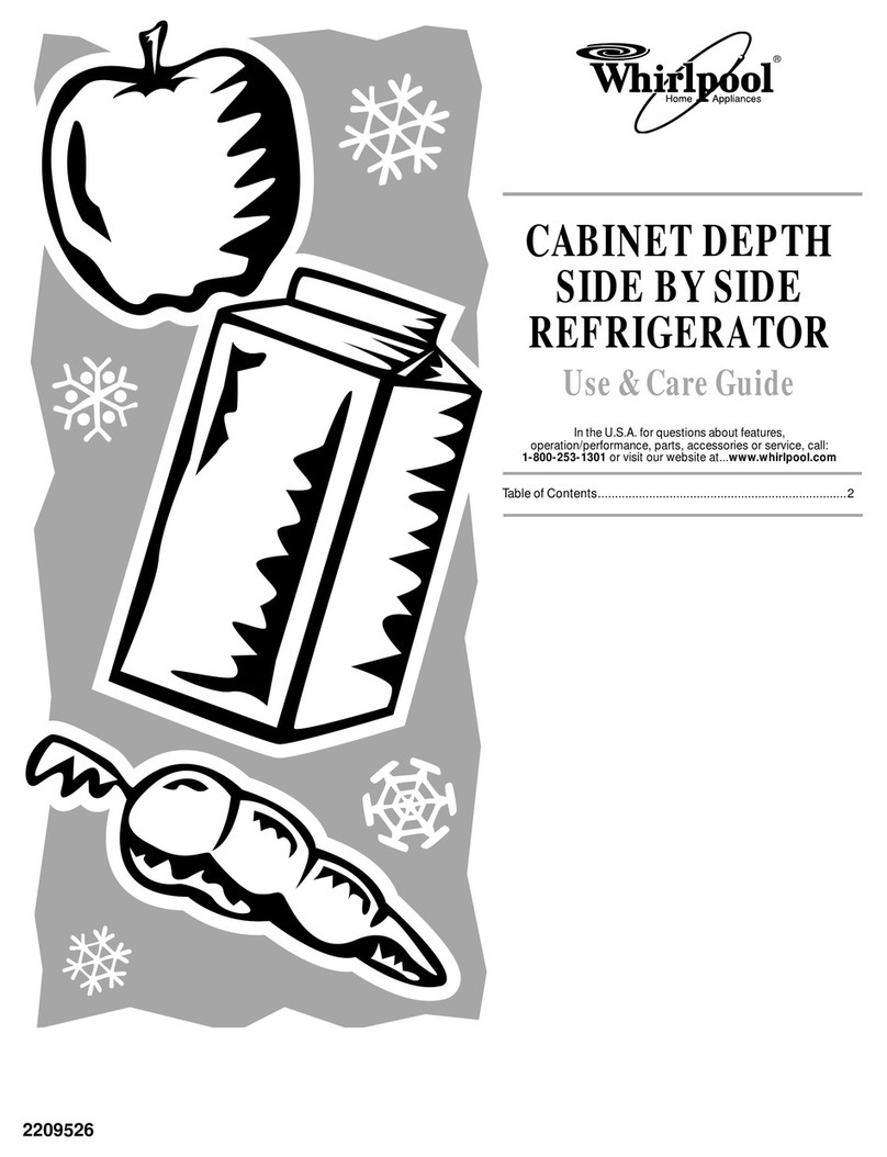 Whirlpool CABINET DEPTHSIDE BY SIDEREFRIGERATOR Use & care guide