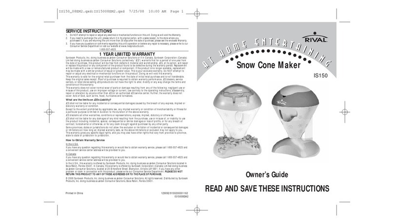 Rival IS150 User manual Rival IS150 User manual