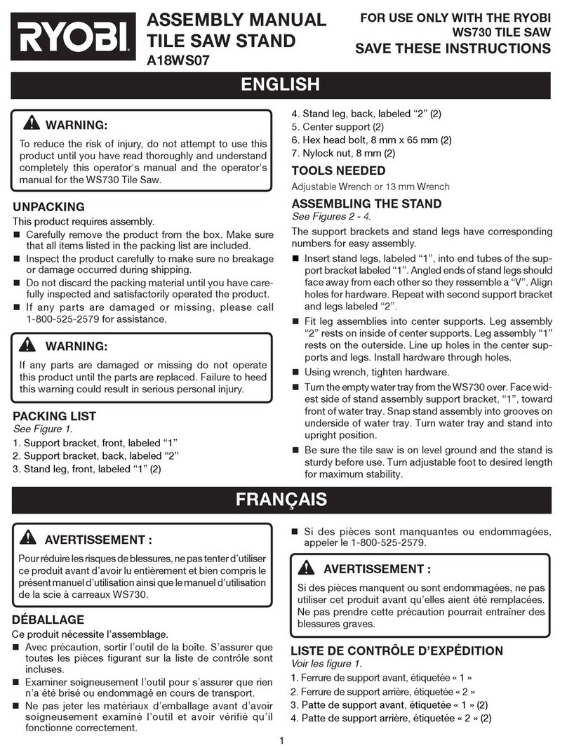 Ryobi A18WS07 User manual