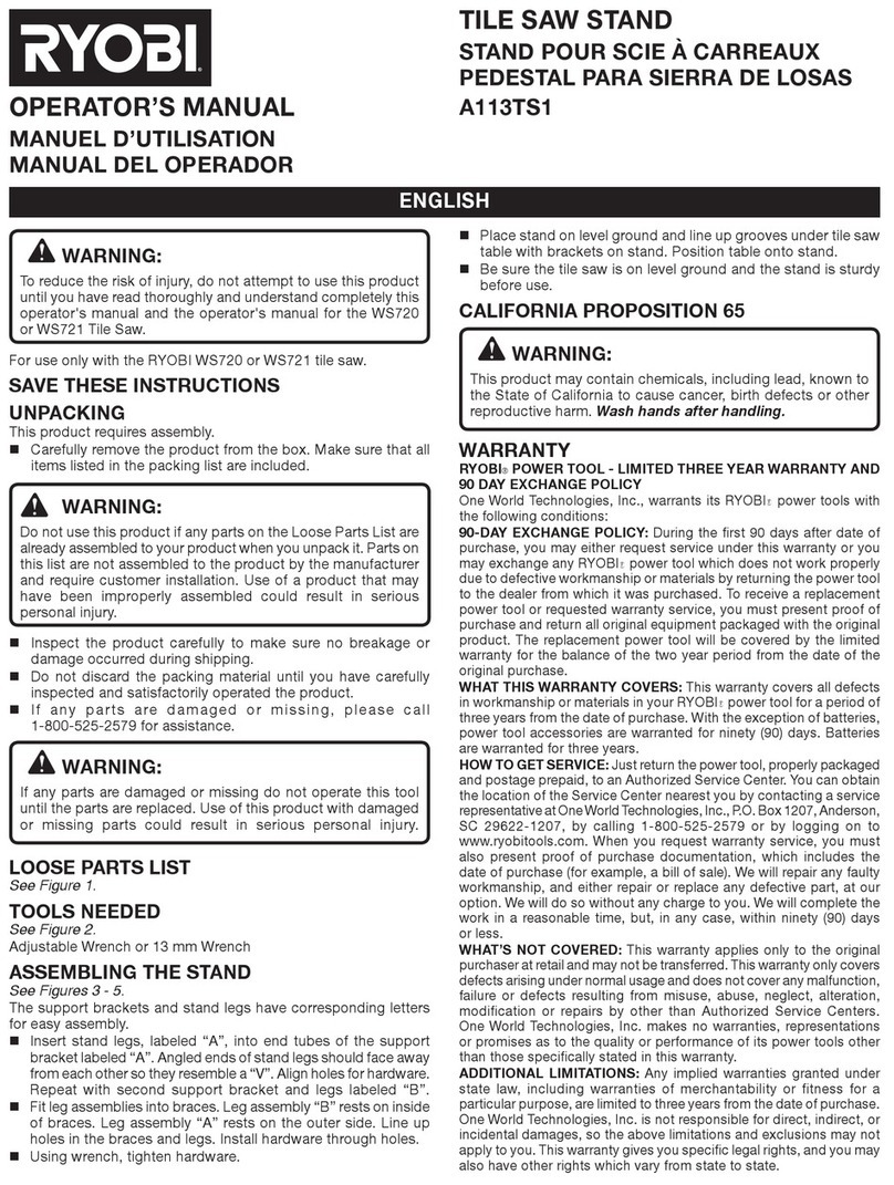 Ryobi A113TS1 Operator's manual