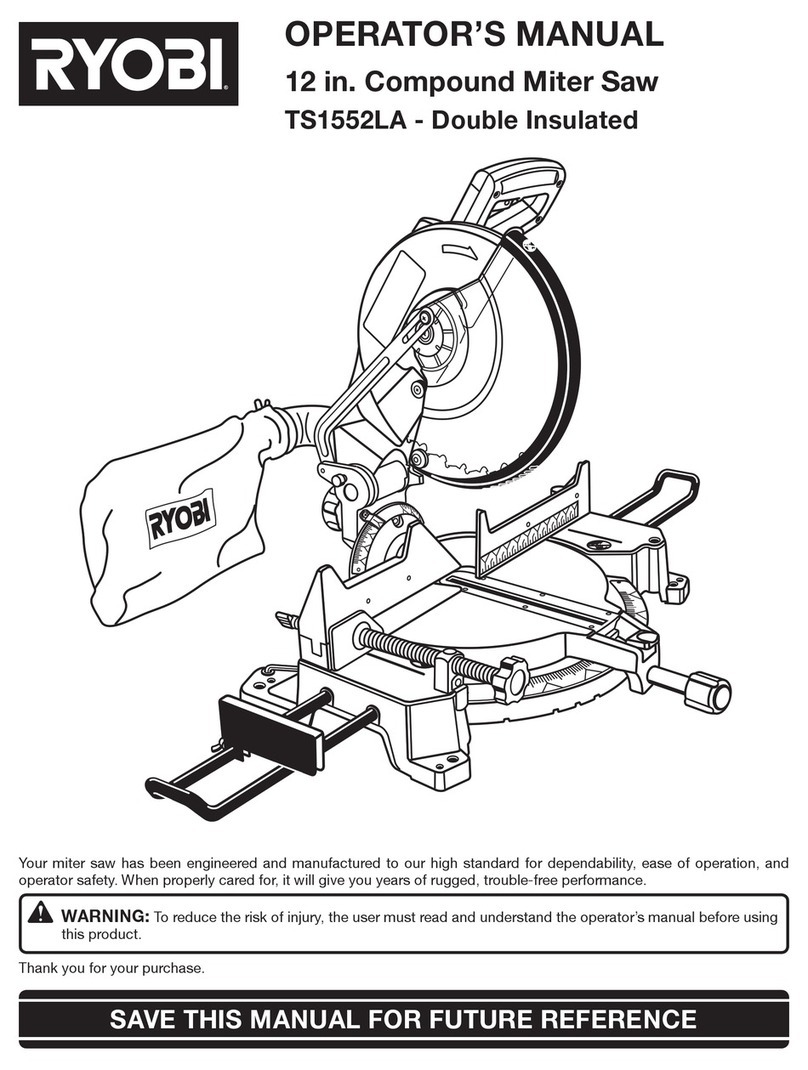 Ryobi TS1552LA Operator's manual