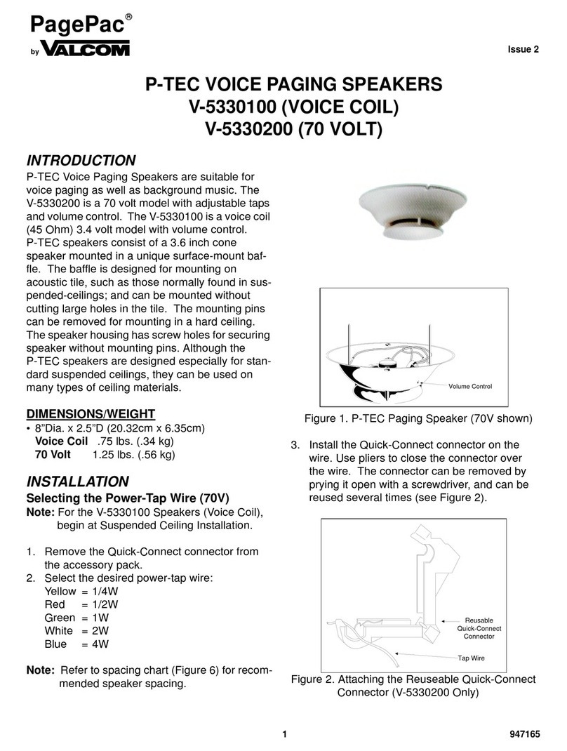 Valcom PagePac V-5330100 User manual