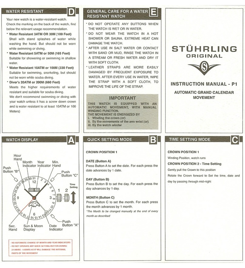 Stuhrling P1 instruction manual