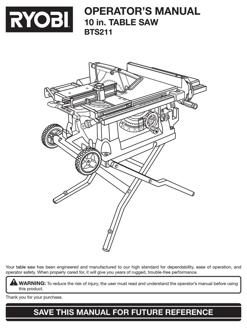 Ryobi BTS211 User manual