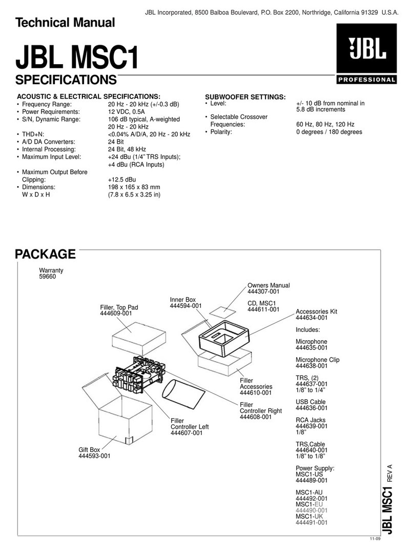 JBL MSC1 User manual