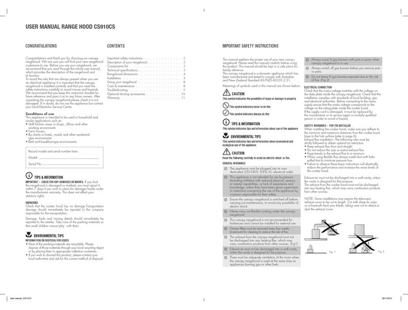 Electrolux CS910CS User manual