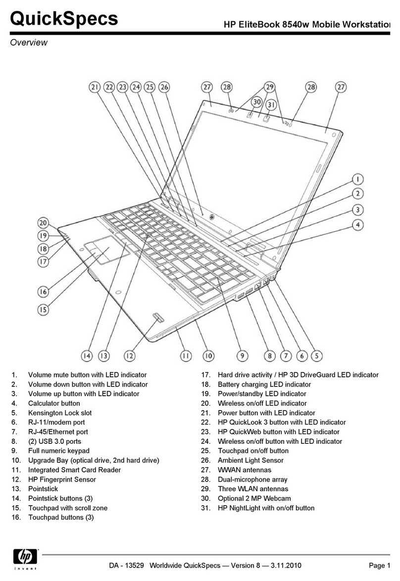 HP EliteBook 8540W User instructions HP EliteBook 8540W User instructions