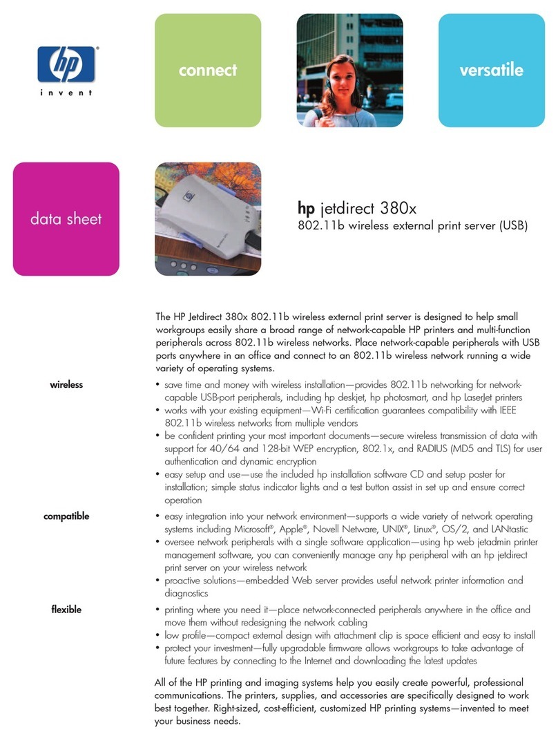 HP Jetdirect 380x datasheet