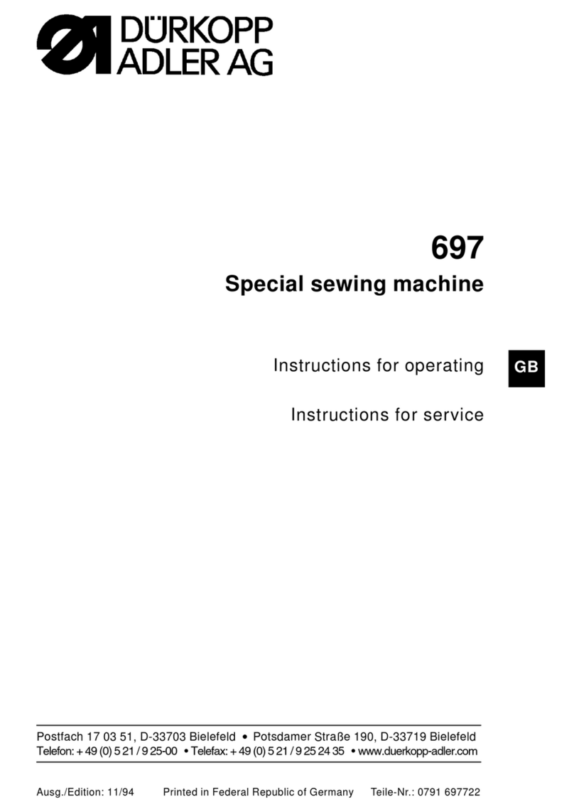 DURKOPP ADLER 697 Instructions for operating