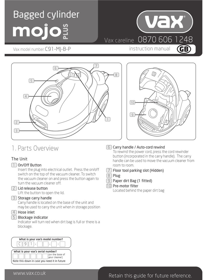 Vax C91-MJ-B-P User manual