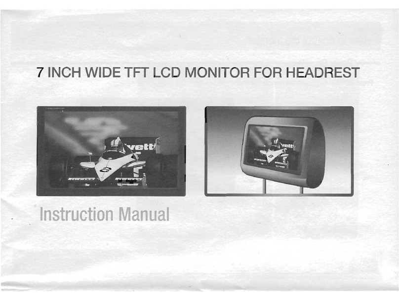 Farenheit 7 inch Wide TFT LCD Monitor for Headrest User manual Farenheit 7 inch Wide TFT LCD Monitor for Headrest User manual