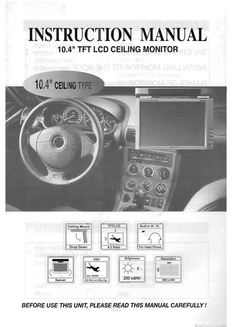 Farenheit 10.4" TFT LCD Ceiling Monitor User manual Farenheit 10.4" TFT LCD Ceiling Monitor User manual