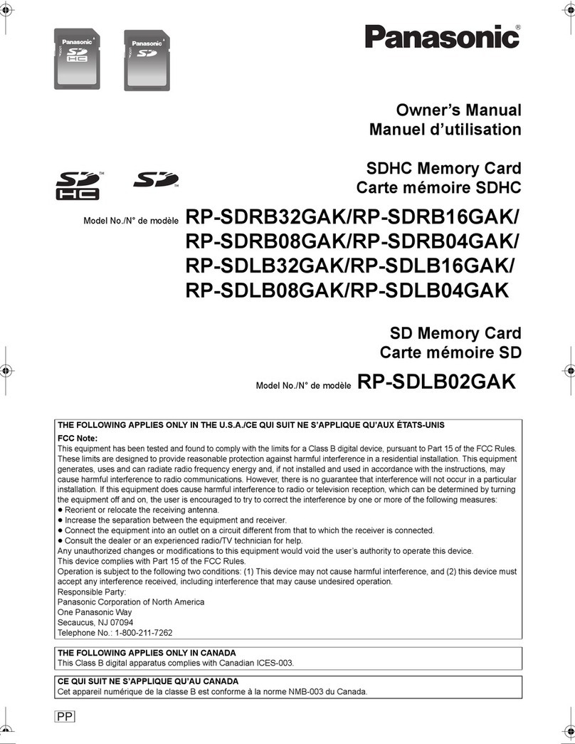 Panasonic RP-SDRB32GAK owner's manual