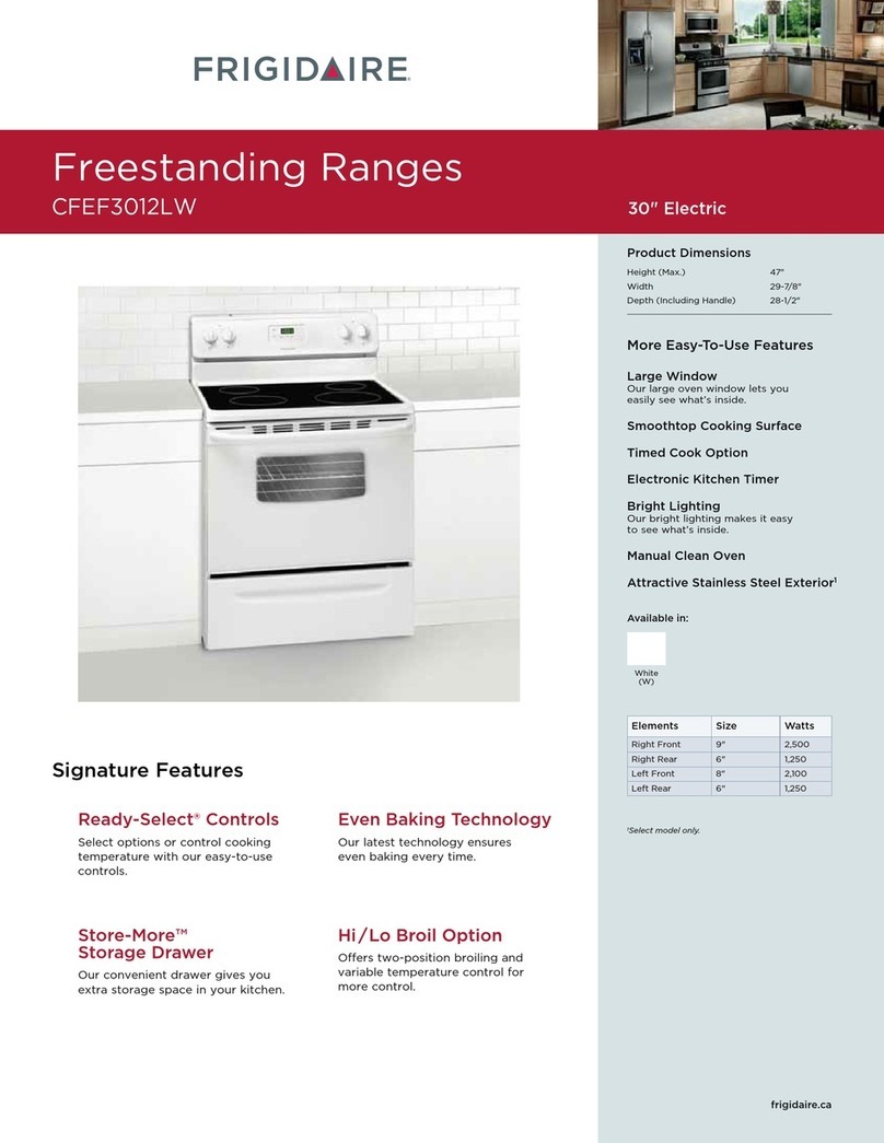 Frigidaire CFEF3012LW User manual