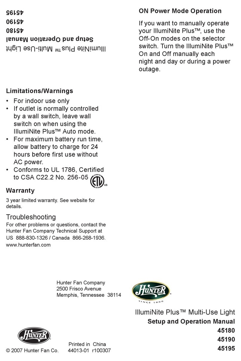 Hunter IllumiNite Plus 45180 Setup and operation manual