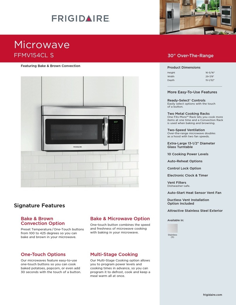 Frigidaire FFMV154CLS General installation guidelines Frigidaire FFMV154CLS General installation guidelines