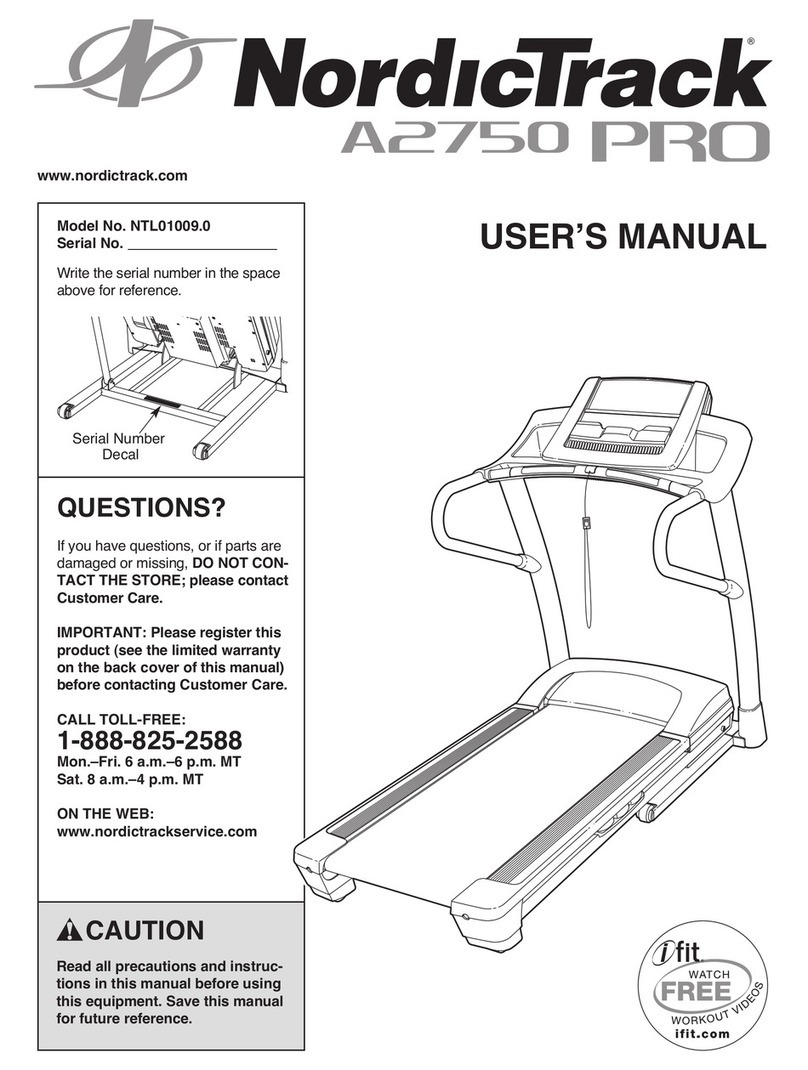 NordicTrack a2757pro NTL01009.0 User manual