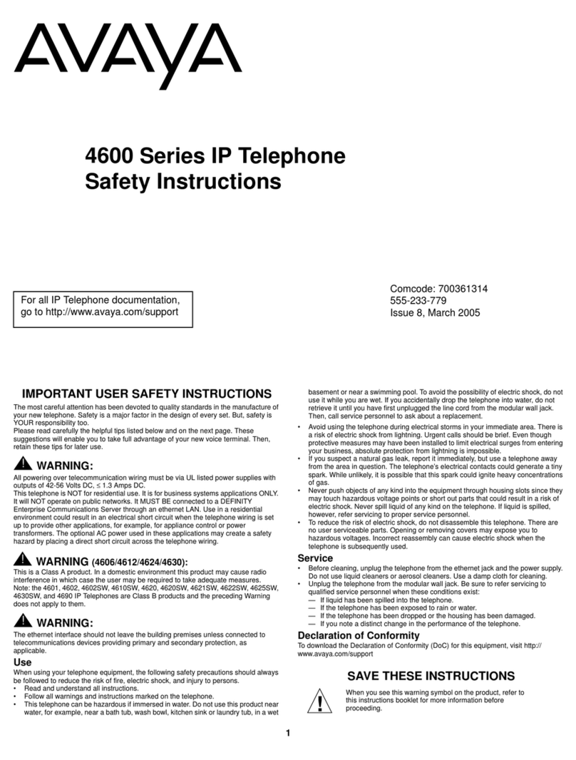 Avaya 4600 Series Installation instructions