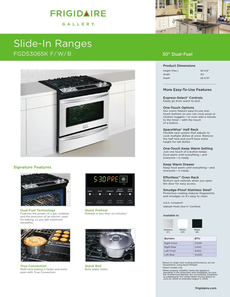 Frigidaire FGDS3065KF - Gallery Series - 30in Slide-in Dual-Fuel Range 4 Sealed... Brochure & specs Frigidaire FGDS3065KF - Gallery Series - 30in Slide-in Dual-Fuel Range 4 Sealed... Brochure & specs