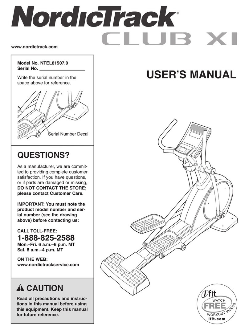 NordicTrack CLUB XI NTEL81507.0 user manual
