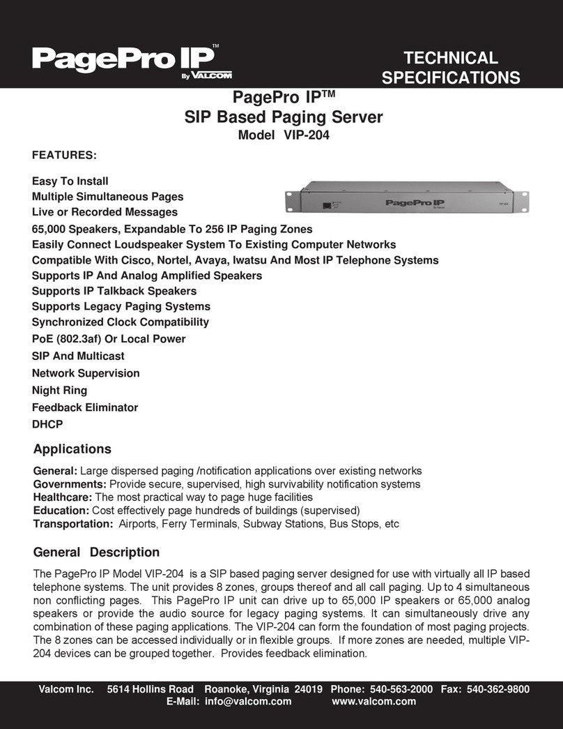 Valcom VIP-204 User manual