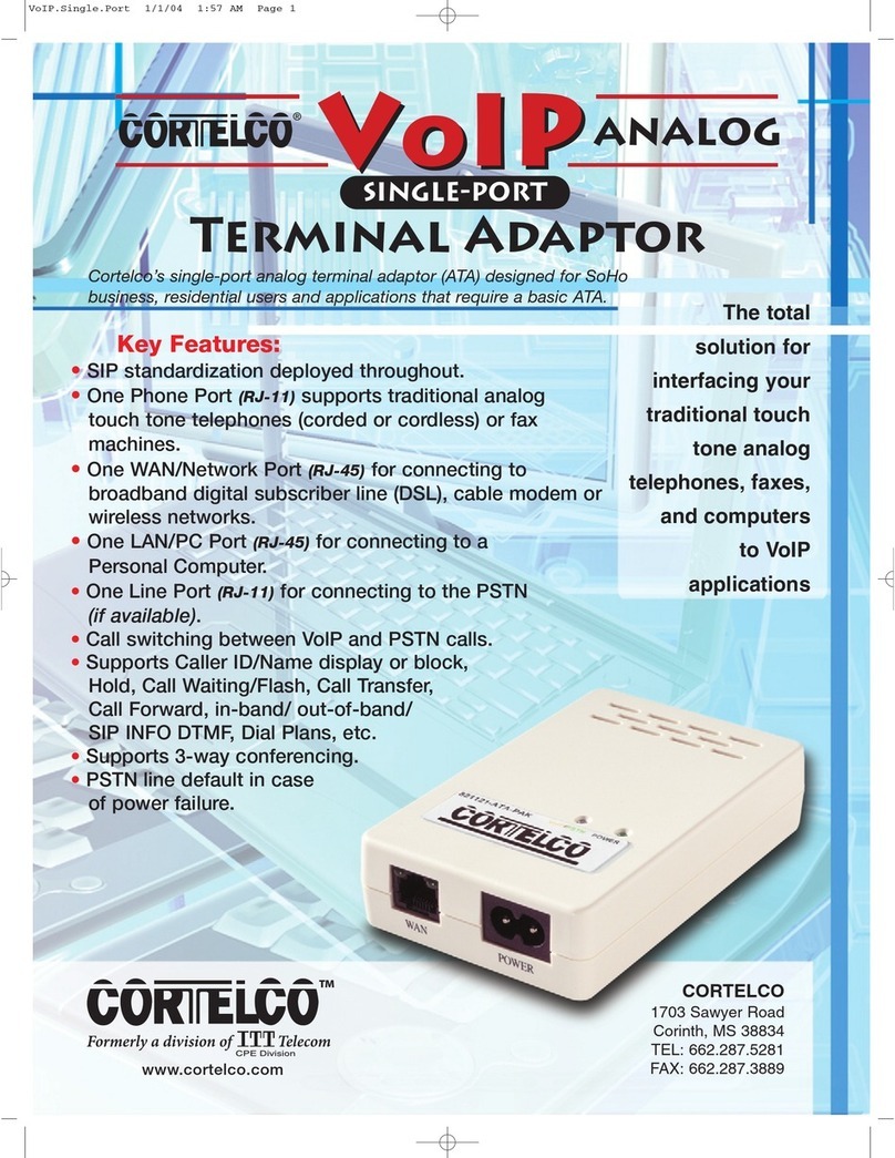 Cortelco Terminal adaptor User manual