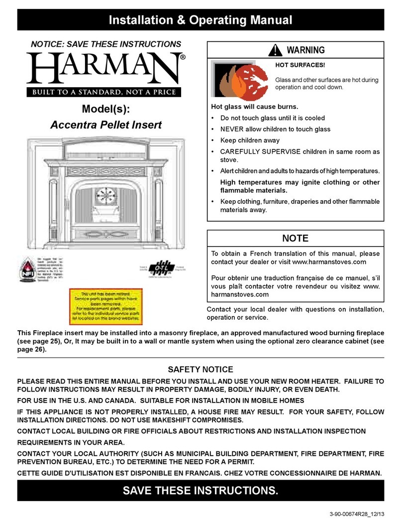 Harman Accentra Pellet Insert Installation & operating manual Harman Accentra Pellet Insert Installation & operating manual