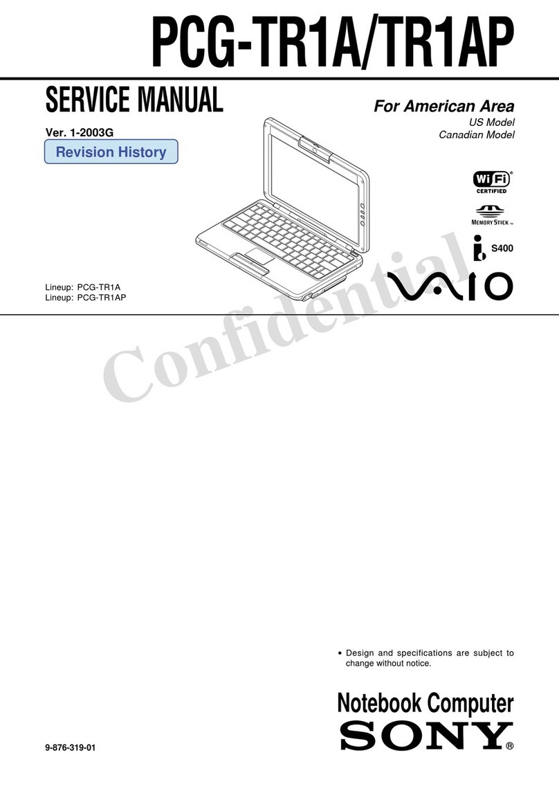 Sony PCG-TR1A - VAIO - Pentium M 900 MHz User manual