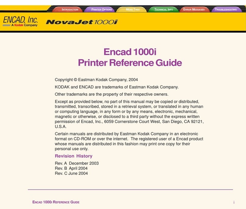 ENCAD Encad NovaJet 1000i User manual