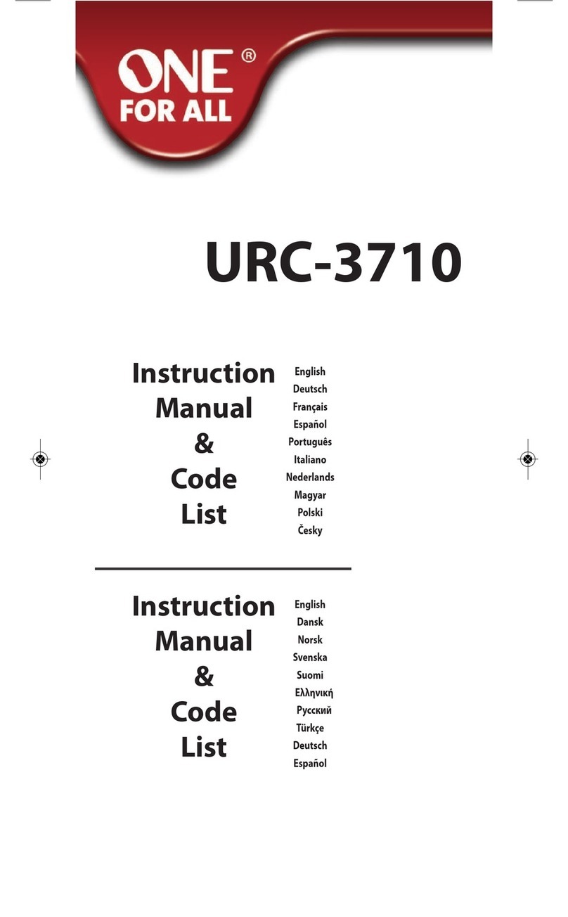 One Forall URC-3710 Instruction manual  & code  list
