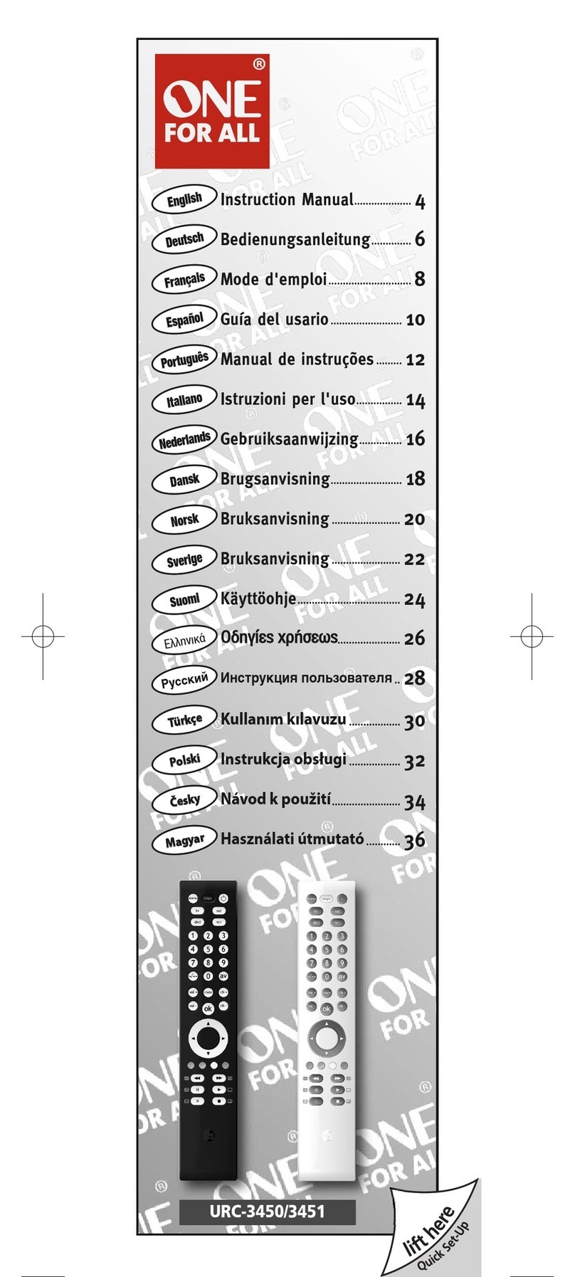 One Forall URC-3450 instruction manual
