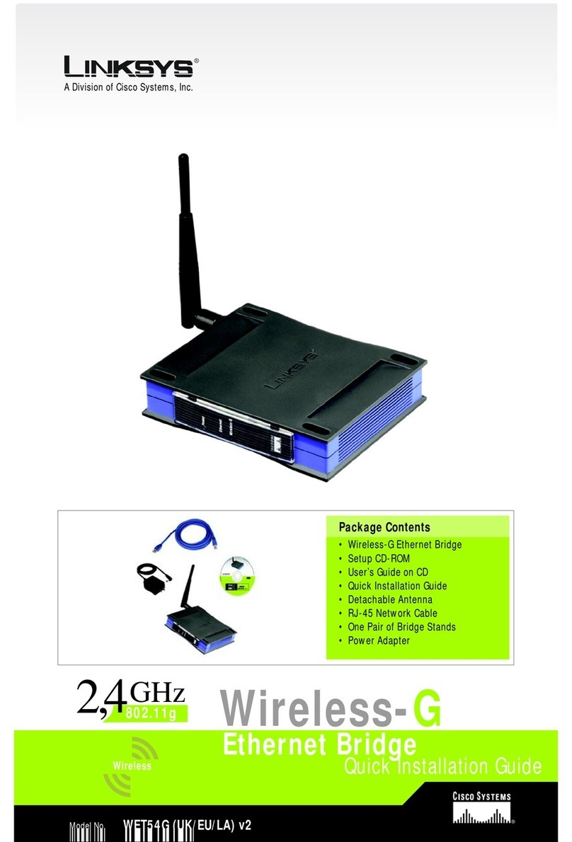 Linksys WET54G - Wireless-G EN Bridge User manual