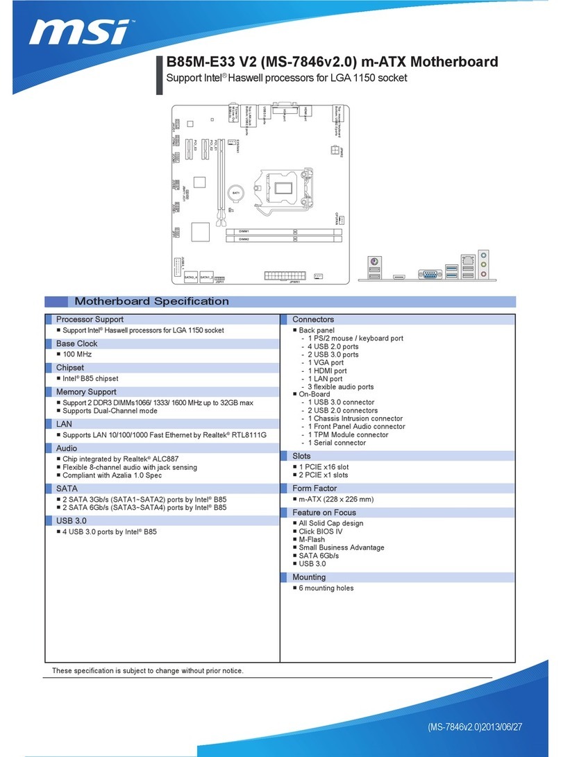 MSI B85M-E33 V2 specification