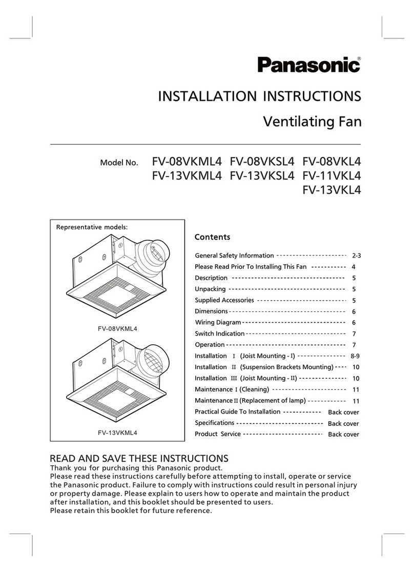 Panasonic FV-08VKML4 User manual Panasonic FV-08VKML4 User manual