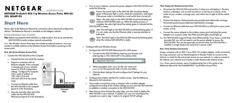 NETGEAR ProSafe WG102-500 installation guide