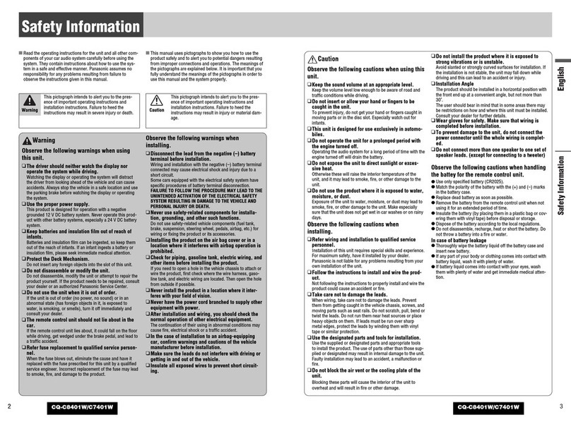 Panasonic CQ-C8401W User manual