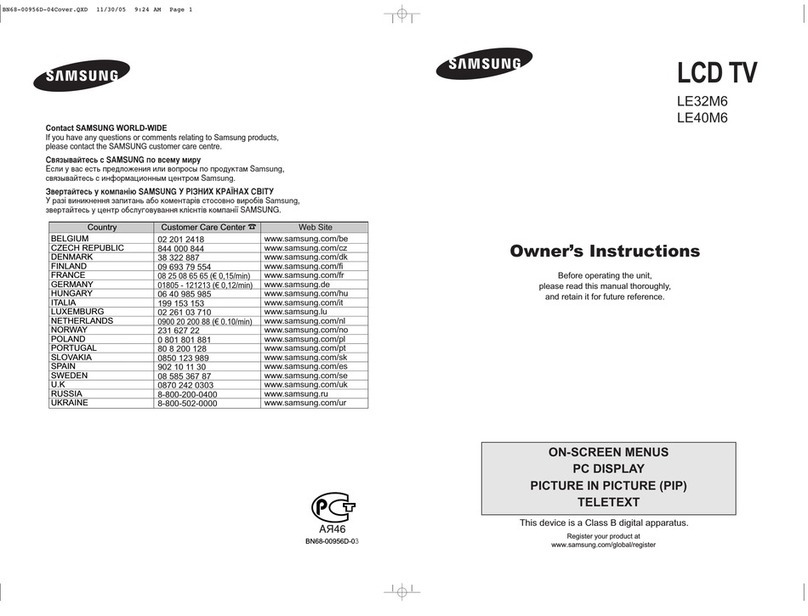 Samsung LE32M6 User manual Samsung LE32M6 User manual