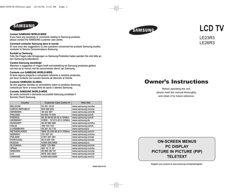 Samsung LE23R3 Owner's instructions