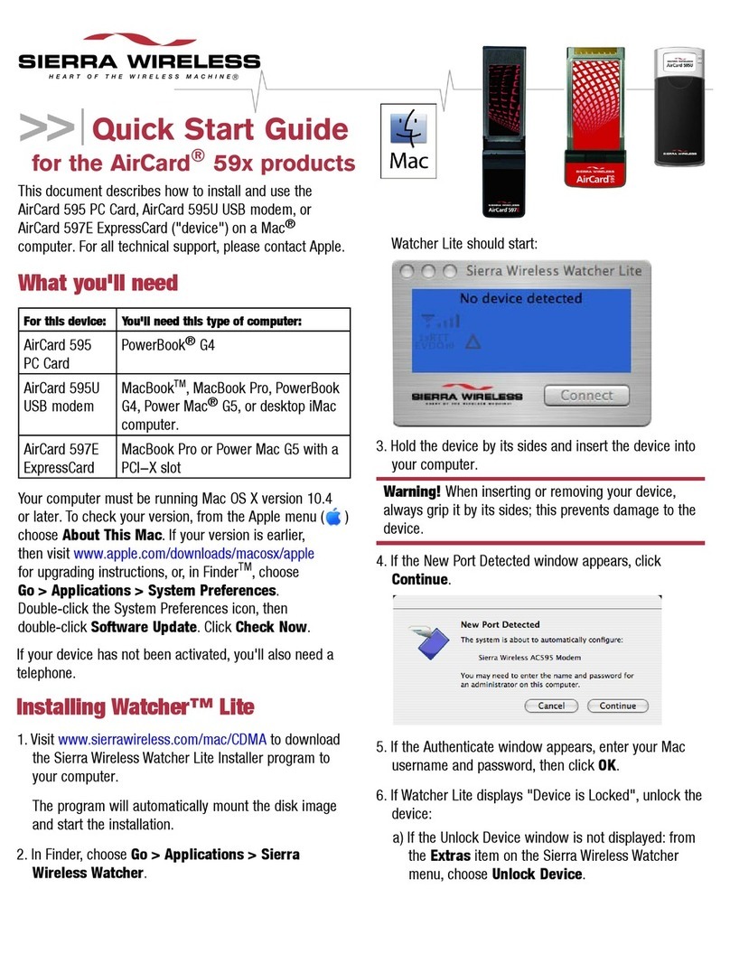 Sierra Wireless AirCard 595 quick start guide