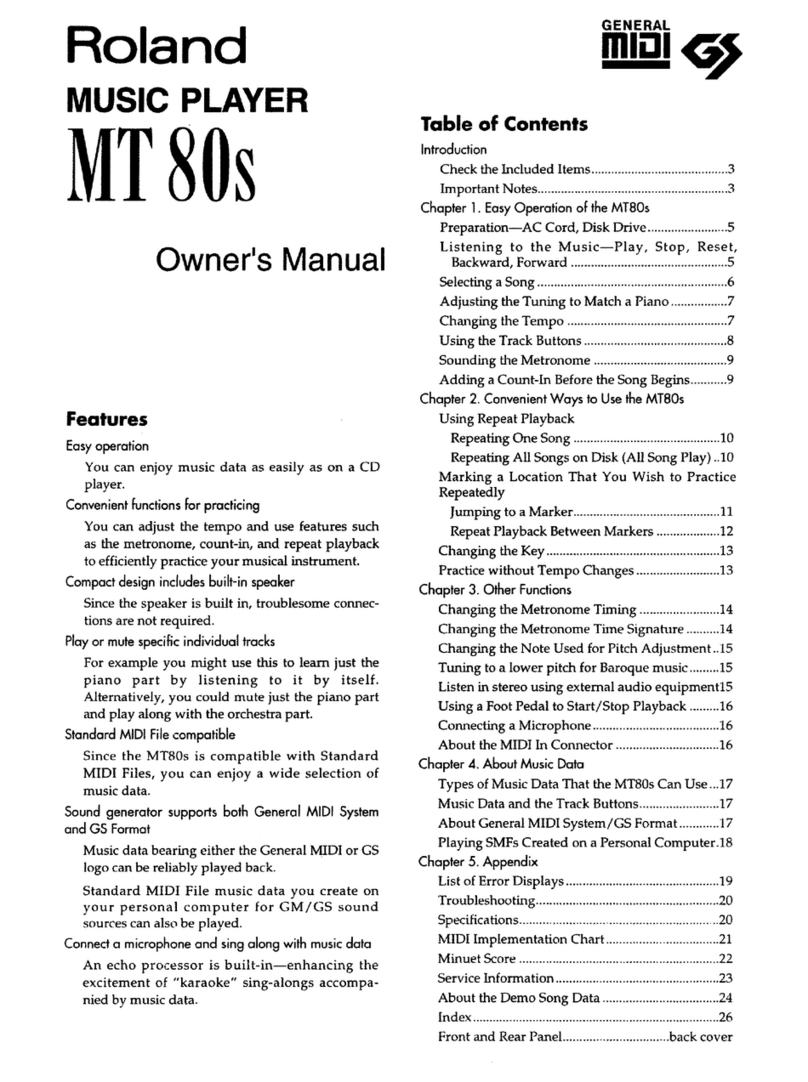 Roland MT 80s owner's manual