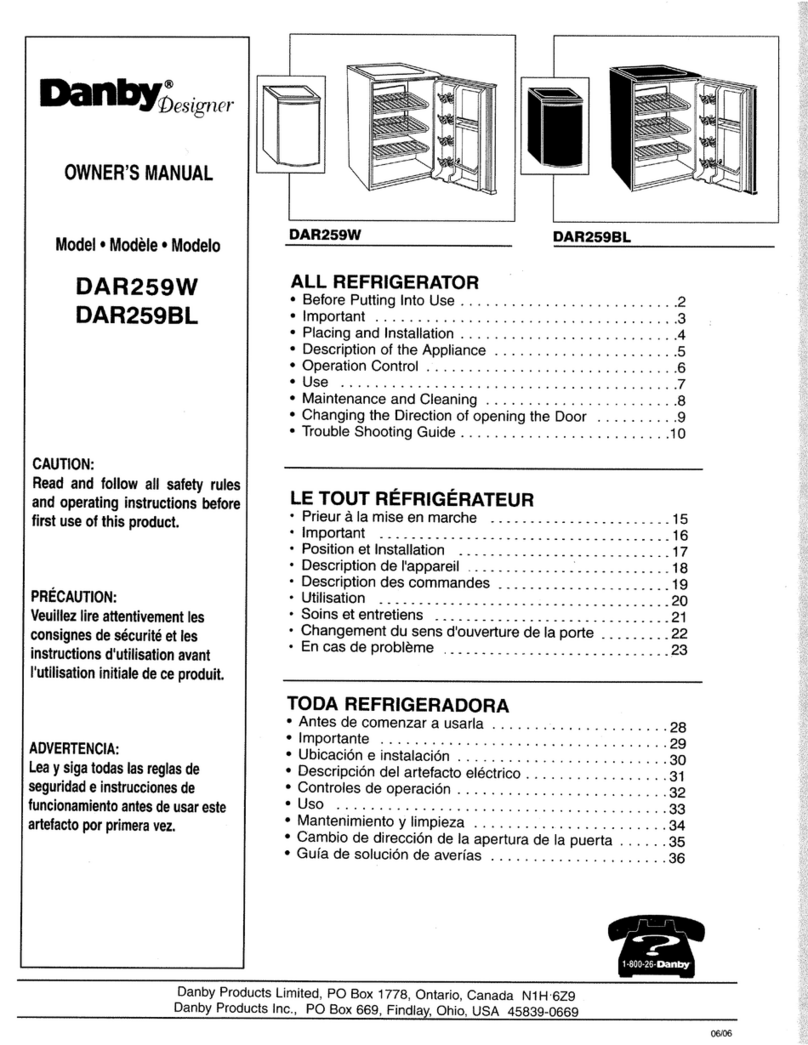 Danby Silhouette DAR259W User manual Danby Silhouette DAR259W User manual